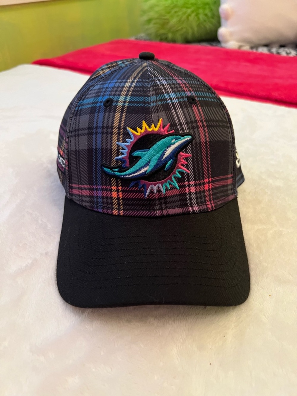 Miami Dolphins New Era 39 Thirty Plaid NFL Crucial Catch Hat